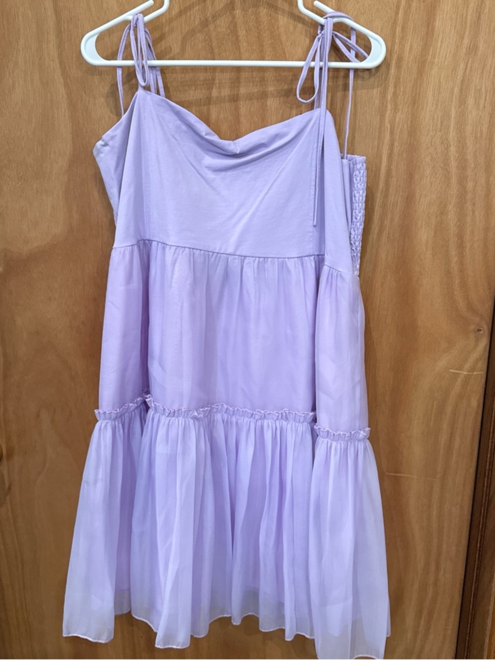 Purple dress with tulle skirt